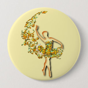Ballerina Button Ballet Dancer Fire Girl