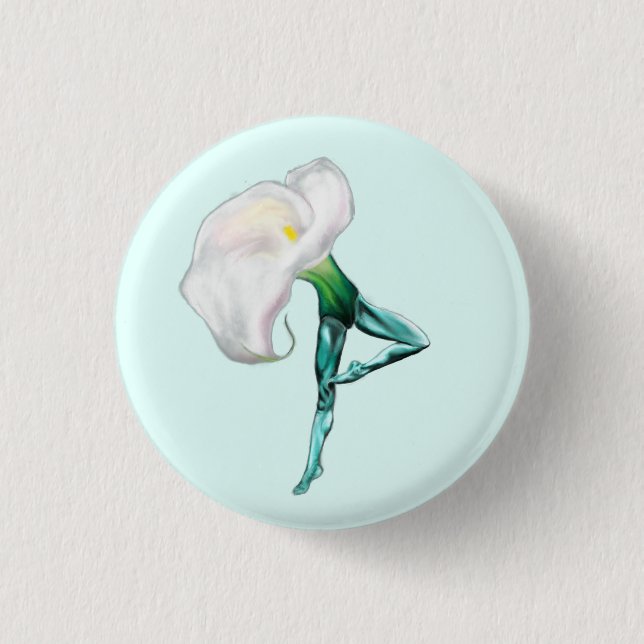 Ballerina Calla Lily Ballet Dancer Button (Front)
