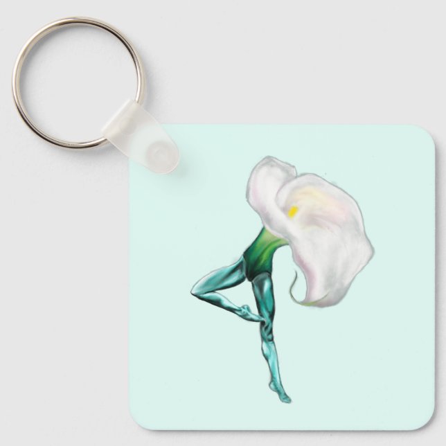 Ballerina Calla Lily Ballet Dancer Keychain (Front)