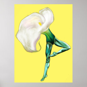 Ballerina Calla Lily Ballet Dancer Poster Painting