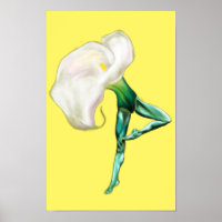 Ballerina Calla Lily Ballet Dancer Poster Painting