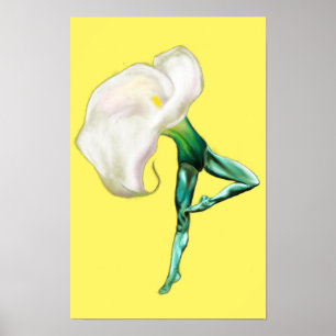 Ballerina Calla Lily Ballet Dancer Poster Painting