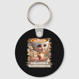 Ballerina Cappuccina Funny Italian Brainrot Meme B Key Ring