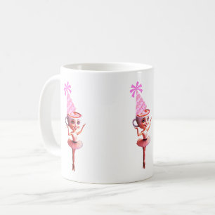 Ballerina Cappuccina in Birthday Party Hat Coffee Mug