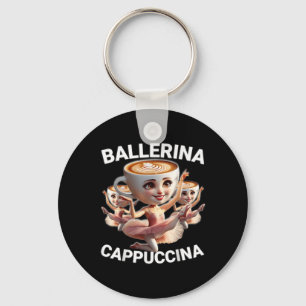 Ballerina Cappuccina Italian Brainrot Meme Funny  Key Ring