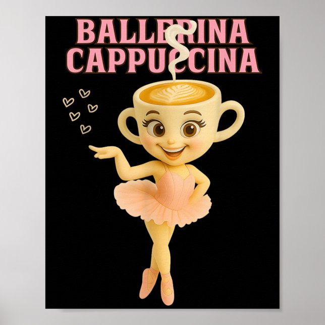 Ballerina Cappuccina Italian Brainrot Meme Kids Gi Poster (Front)