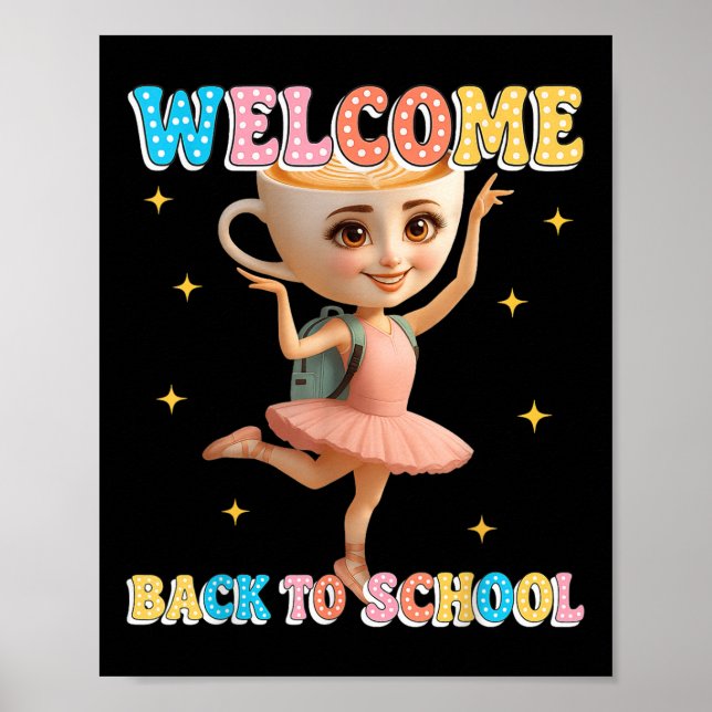 Ballerina Cappuccina Italian Brainrot Welcome Back Poster (Front)