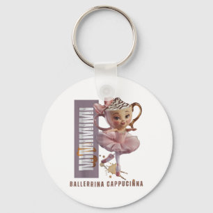 Ballerina Cappuccino Italian Brainrot Meme Humour Key Ring