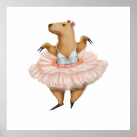Ballerina Capybara in Pink Tutu Skirt