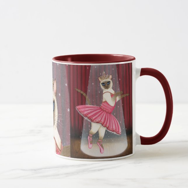 Ballerina Cat Chocolate Point Siamese Dancer Mug (Right)