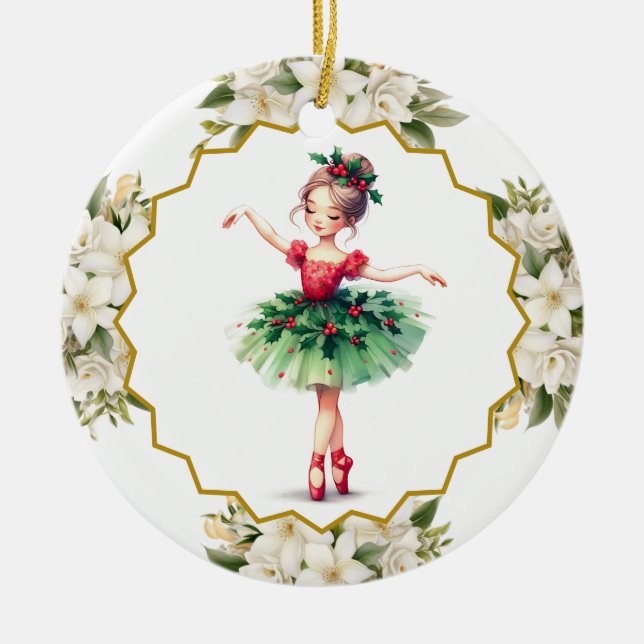 Ballerina Ceramic Ornament (Front)