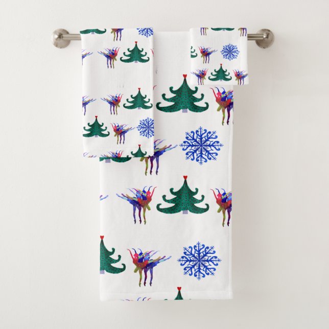 Ballerina Christmas Bath Towel Set (Insitu)