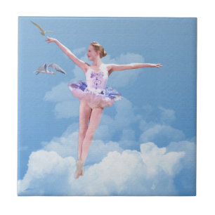 Ballerina, Clouds, Birds Tile