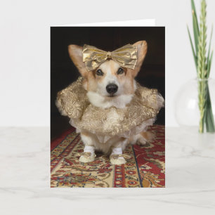 Ballerina Corgi Blank greeting card