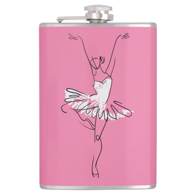 Ballerina custom name & colour flask (Front)
