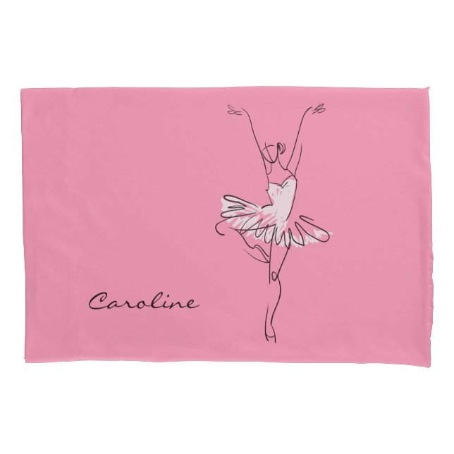 Ballerina custom name & colour pillowcases (Front)