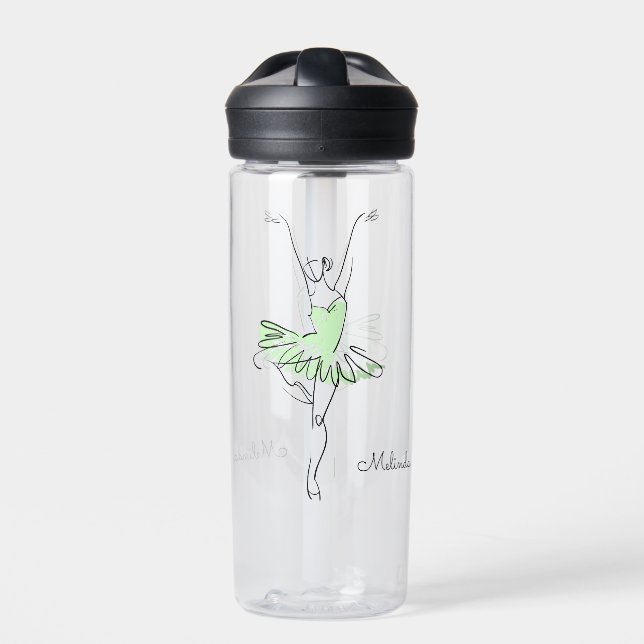 Ballerina custom name water bottle (Front)