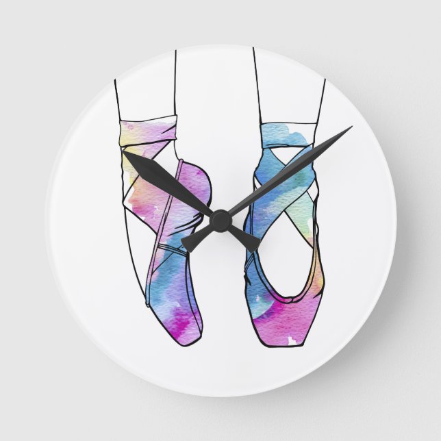 Ballerina Cute Ballet Round Clock (Front)