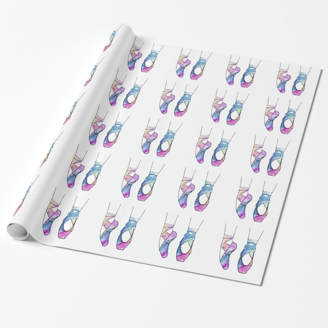 Ballerina Cute Ballet Wrapping Paper (Unrolled)