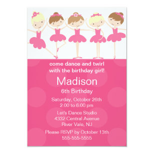 Ballerina Dance Birthday Invitation