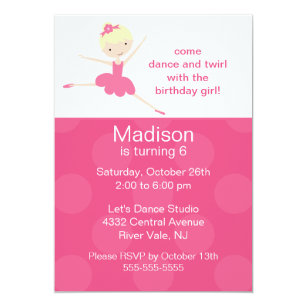 Ballerina Dance Birthday Invitation