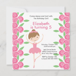 Ballerina Dance Birthday Invitation