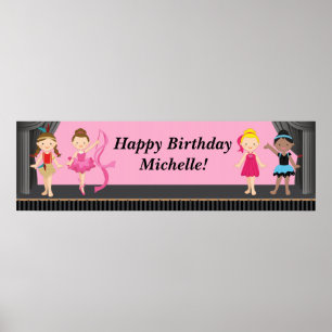 Ballerina Dance Birthday Party Banner 40x12 Poster