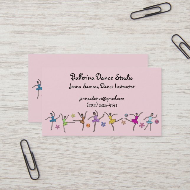 Ballerina Dance Business Cards (Front/Back In Situ)