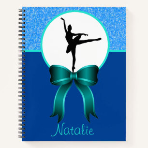 Ballerina Dance Glitter and Bow Notebook