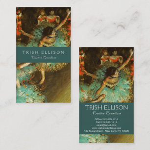 Ballerina Dance Green Dancer Edger Degas Painting Business Card
