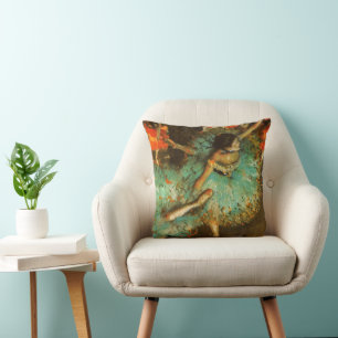 Ballerina Dance Green Dancer Edger Degas Painting Cushion
