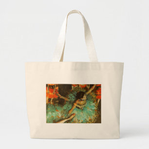 Ballerina Dance Green Dancer Edger Degas Painting Large Tote Bag