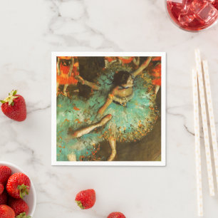 Ballerina Dance Green Dancer Edger Degas Painting Napkin