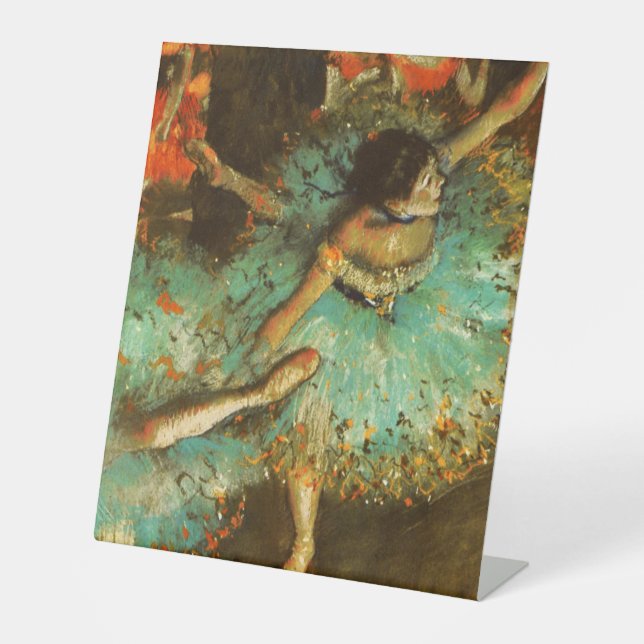Ballerina Dance Green Dancer Edger Degas Painting Pedestal Sign (Front)