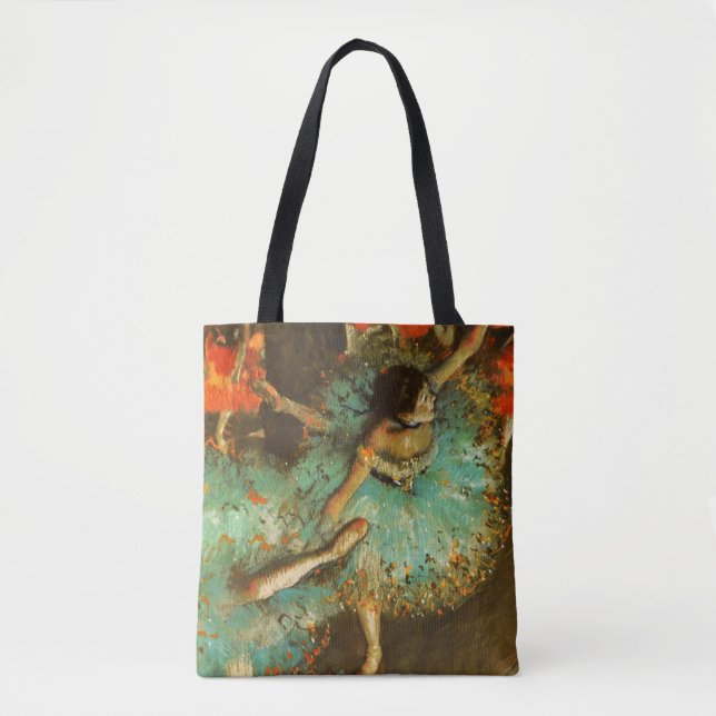Ballerina Dance Green Dancer Edger Degas Painting Tote Bag (Front)