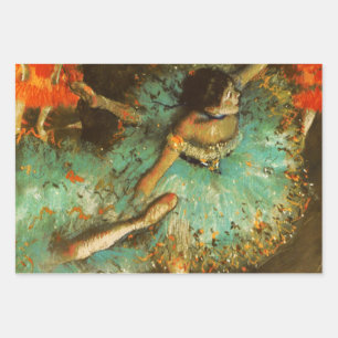 Ballerina Dance Green Dancer Edger Degas Painting Wrapping Paper Sheet