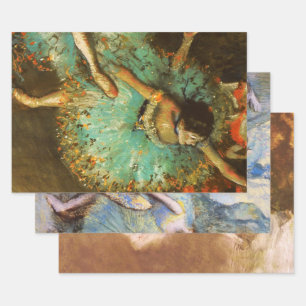 Ballerina Dance Green Dancer Edger Degas Painting Wrapping Paper Sheet
