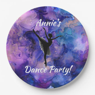 Ballerina Dance Party Watercolor Paper Plates