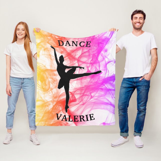 Ballerina Dance Pastel Watercolor Fleece Blanket (In Situ)