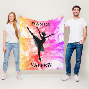 Ballerina Dance Pastel Watercolor Fleece Blanket