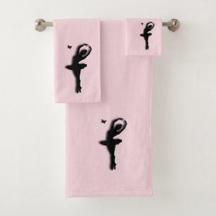 Ballerina Dance Pink Bath Towel Set