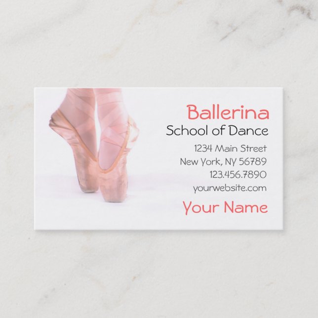 Ballerina Dance Studio Business Card (Front)