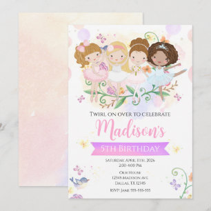 Ballerina Dance Twirl Ballet Tutu Birthday Party Invitation