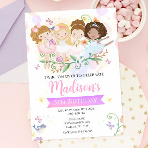 Ballerina Dance Twirl Ballet Tutu Birthday Party Invitation