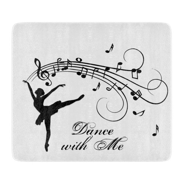 Ballerina Dance with Me Music Glass Cutting Board (Front)