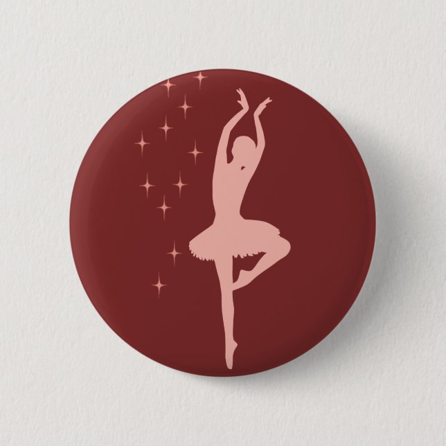 Ballerina dancer 6 cm round badge (Front)