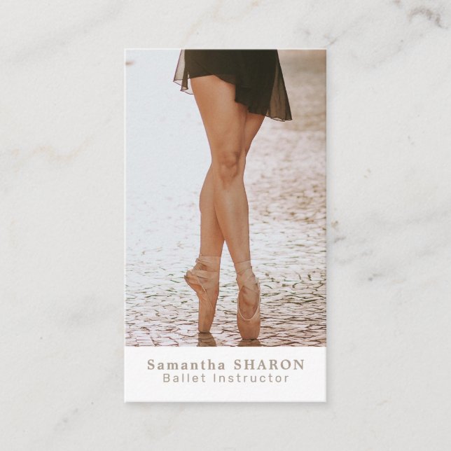 Ballerina Dancer, Ballet Dancing Instructor Business Card (Front)