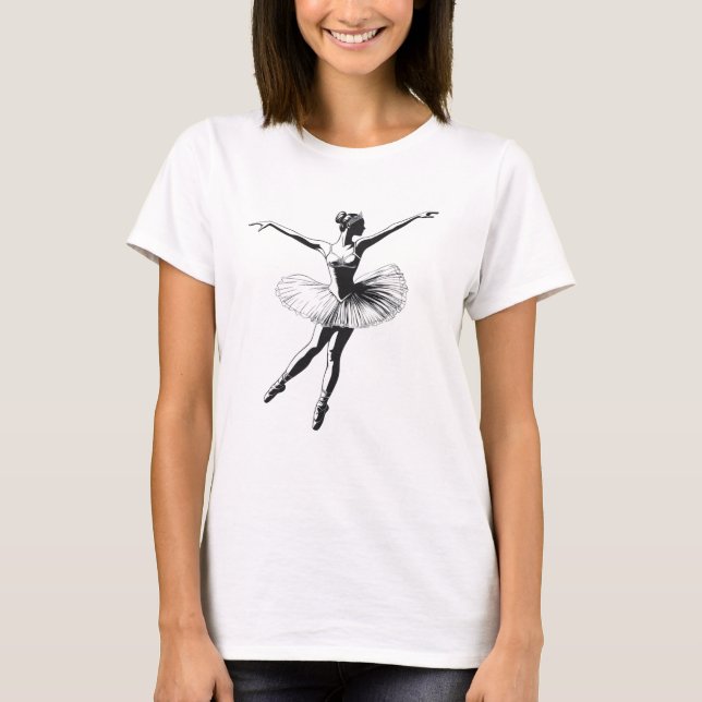 Ballerina Dancer Black T-Shirt (Front)