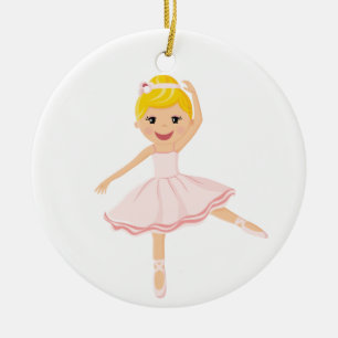 Ballerina dancer blonde ceramic ornament