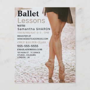 Ballerina Dancer, Dance Lesson Advertising Flyer